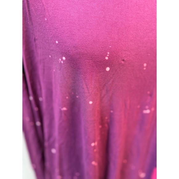 Umgee Tunic Top Women Small Bleach Tie Dye Long Sleeve Knit Casual Plum Pink NWT - Picture 4 of 9